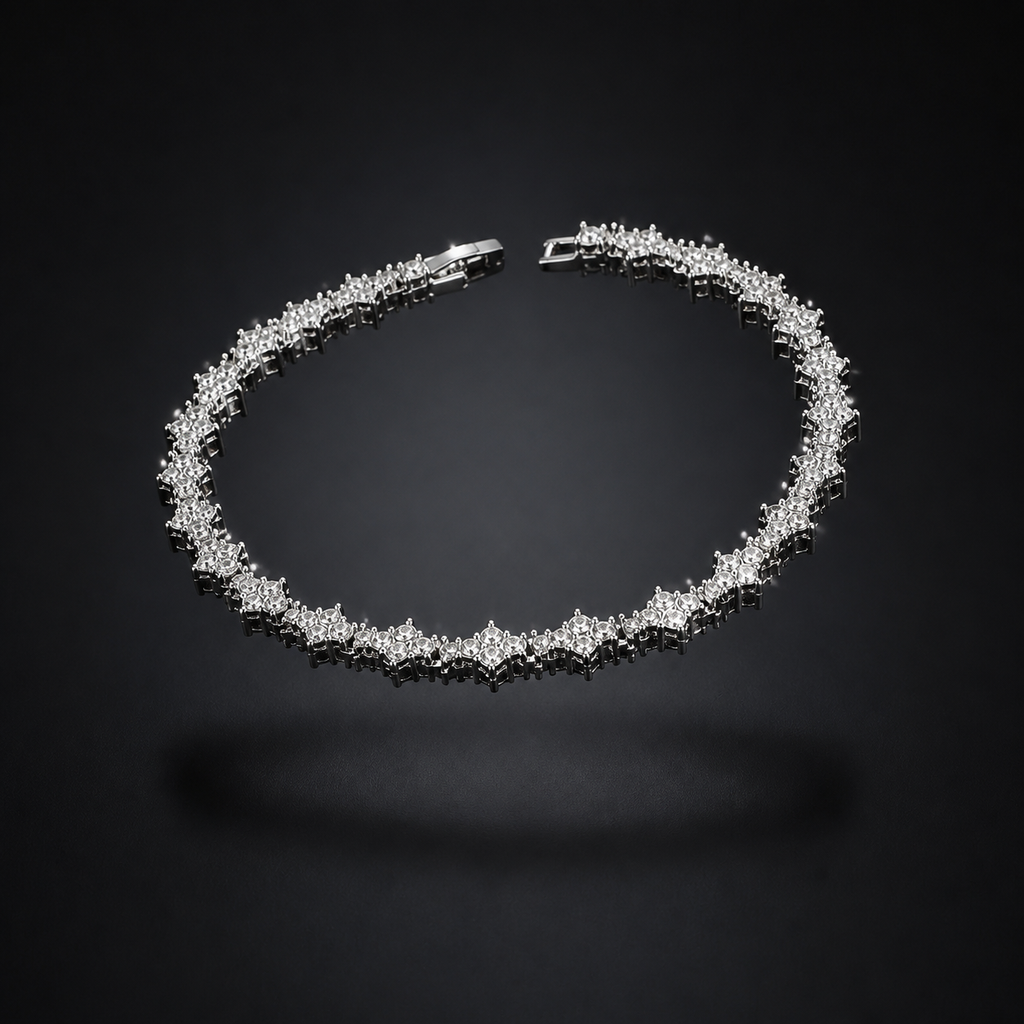 JUJI — Bracelet Perles Zircon Motif Croix