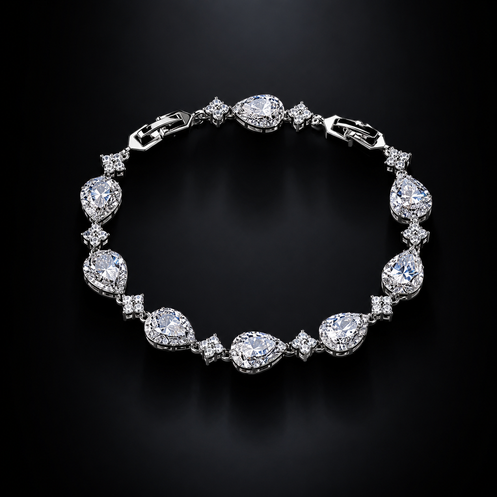 TSUYU — Bracelet Zircons Goutte d'Eau