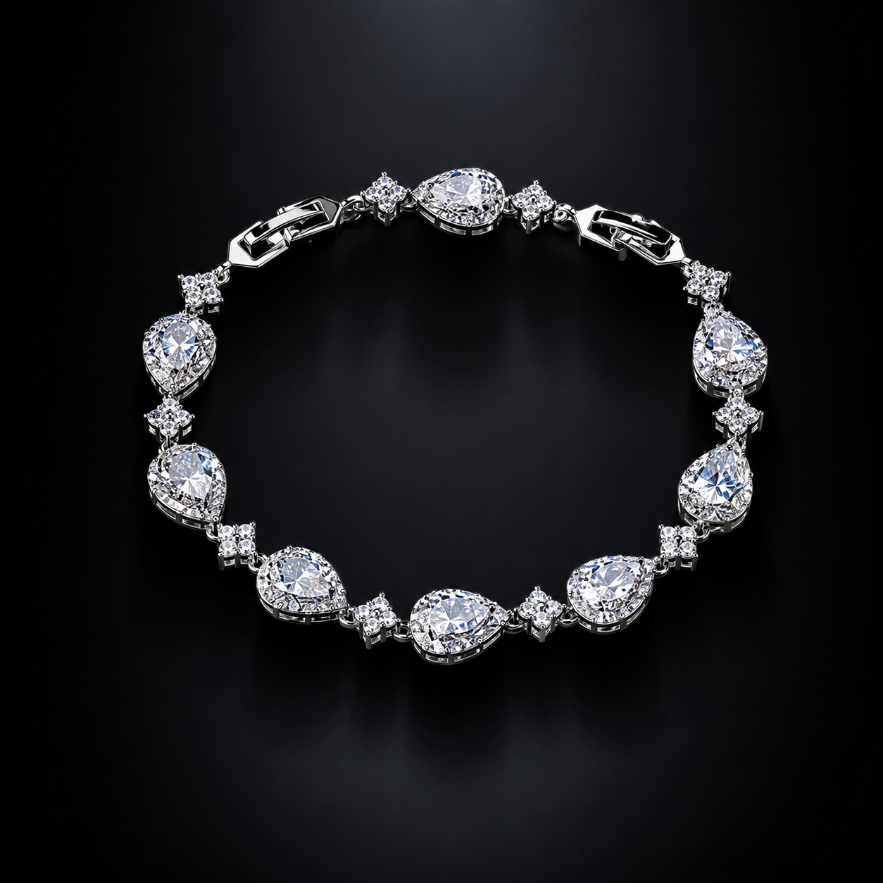 TSUYU — Bracelet Zircons Goutte d'Eau