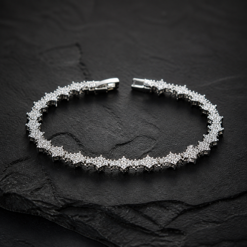 JUJI — Bracelet Perles Zircon Motif Croix