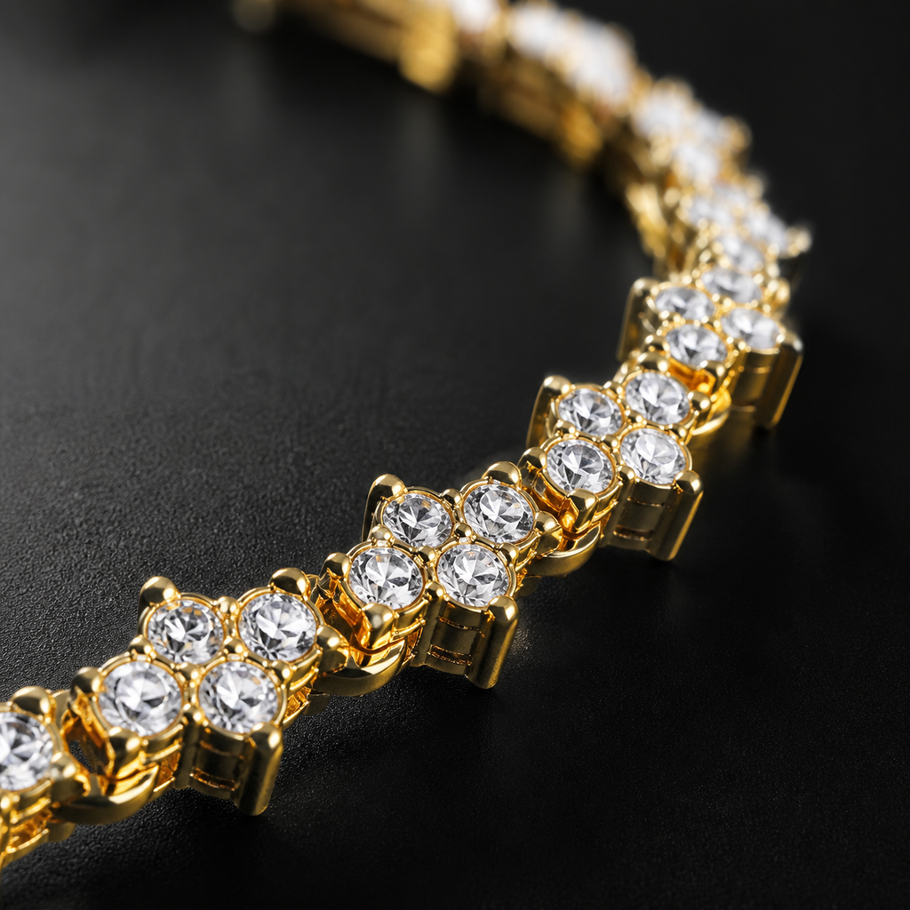 JUJI — Bracelet Perles Zircon Motif Croix