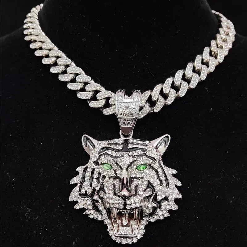 TORA — Collier Pendentif Tigre Chaîne Cubaine