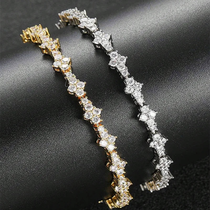 JUJI — Bracelet Perles Zircon Motif Croix
