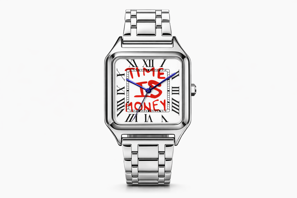 KAKU — Montre Homme Cadran Carré Acier Inoxydable